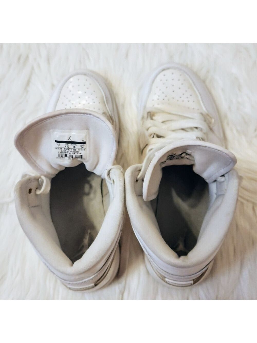 Nike Air Jordan 1 Patent Leather White Sneakers Size 7 - Picture 7 of 12
